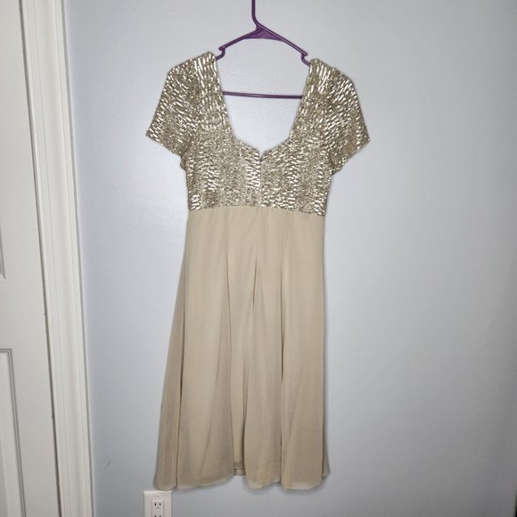 JS Collections Size 6 Gray Fully Sequined Bust Mini Dress - Picture 2 of 4